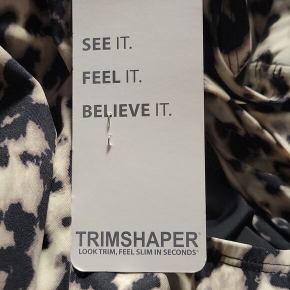 TrimShaper Women's Carmela leopard Underwire crossback one piece swimsuit size 8 - Picture 14 of 16